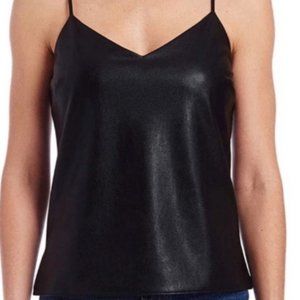 Amanda Uprichard Faux Leather Tank Top Shirt
